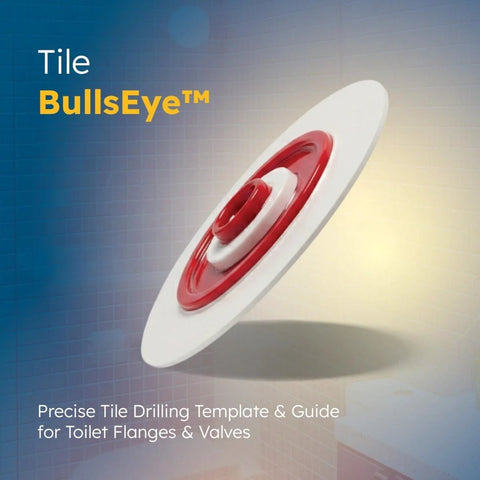 Tile Drilling Template And Guide With Four Interlocking Rings For Precise Tile Holes, Multi Size Fit For Toilet Flanges, Shower Valves, Tub Spouts, And Sink Fixtures, Durable Plastic Pro Grade Alignment Tool.