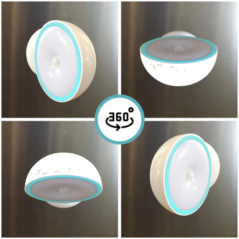 Motion Activated Battery LED Light With Magnetic Base, 360 Degree Rotating Night Lamp for Closets, Bathrooms, Hallways