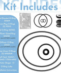 O Ring Rebuild Repair Kit for SuperFlo and SuperMax Pool Pumps Includes Two Pump Union O Rings Two Drain Plug O Rings Water Slinger US Seal PS 200 Shaft Seal and O Ring Lubricant for Quick, Easy, Pro Grade Seal Fix.