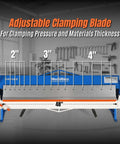 48 Inch Manual Pan And Box Brake For Sheet Metal, 16 Gauge Mild Steel Capacity, adjustable clamping blade, workshop view