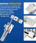 7 Inch Adjustable Barn Door Jamb Latch With Hook For Bi Parting Doors Heavy Duty Locking Latch for barns, stables, and coops