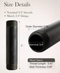 10 Pack Black Malleable Iron Pipe Nipples Three Quarters Inch By Four Inch Threaded Both Ends For DIY Projects