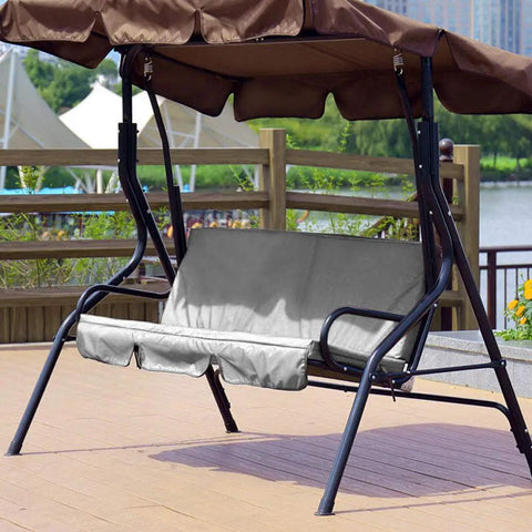 Grey 3 Seater Swing Cushion Cover Replacement For Patio Garden Yard Easy To Install Durable All Weather Outdoor Bench