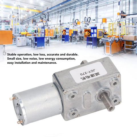 12V Gear Motor With 12mm Double Shaft Self Locking Reversible High Torque Speed Reduction for remote curtains and BBQ grills