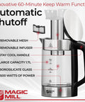 Electric Kettle With Temperature Control And Tea Infuser, 1.7L Large Capacity, Rapid Boil, Keep Warm, Auto Shut Off, BPA Free, No Plastic On Water, British Patent Tech For Bold, Fresh Tea Every Time; featuring stainless steel body and removable mesh.