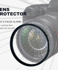 77mm UV Protection Filter For Camera Lens Ultra Slim HD Optical Glass With Multi Coating Water Repellent Scratch Resistant Shield Pro Gear Must Have For Sharp Photos And Smooth Video Shoots displayed on cracked lens protector illustration.