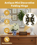 Vintage H Shape Hinges Set 1.6 Inch Antique Mini Decorative Hinges for wooden boxes and crafts, shown with highlighted features