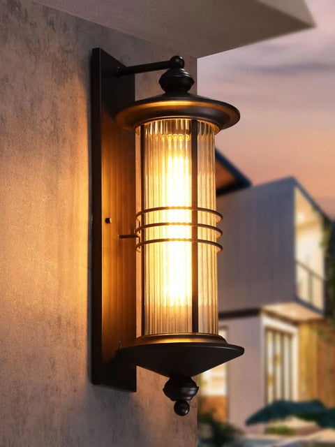 Large 23 Inch Outdoor Wall Lantern With Classic Gas Lamp Vibe, Industrial Exterior Light Fixture, oil-rubbed bronze finish