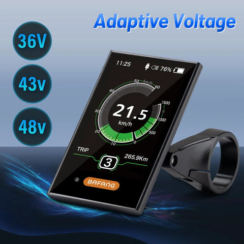 Ebike Display DPC18 For BBS01B BBS02B BBSHD UART Version Mid Drive Motor with adaptive voltage 36V 43V 48V screen