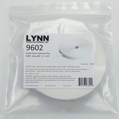 Lynn Manufacturing 9602 gasket paper strip, ceramic fiber alternative, 2100F rated, 200 in x 1 in x 1/8 in