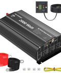 2000W 12V DC To 110V AC Power Inverter With Remote Control And 3 AC Outlets 2.4A USB Port UL Fuses Lithium Battery Compatible