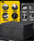 Car Trunk Organizer 65L Collapsible with Lid for SUV Auto Truck and Van Durable Oxford Fabric Non Slip Bottom Adjustable Straps
