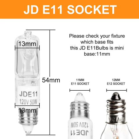 4 Pack E11 120V 50W Halogen Bulbs Mini Candelabra For Home Lighting Fixtures Ceiling Fans Table Lamps Cabinet Lighting Under Counter Lighting Dimmable Long Lasting Up To 2000 Hours