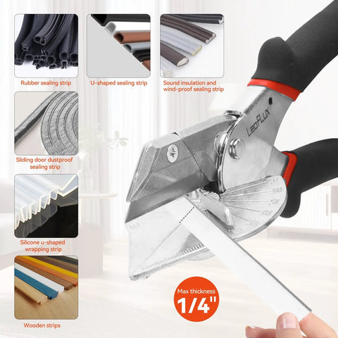 Replaceable Blade Miter Shears For Molding And Trim, DIY Friendly Multifunctional Trunking Cutter For Weather Stripping
