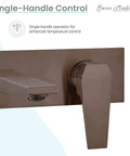 Single-Handle Wall-Mount Bathroom Faucet In Oil Rubbed Bronze, Solid Brass Construction, 1.2 GPM Flow, No-Fuss Hot And Cold Control