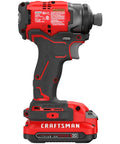 Brushless Cordless Impact Driver with One Quarter Inch Chuck Battery and Charger Included delivers up to 1500 in lbs torque