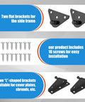 4 Pack 10mm Ball Stud Brackets For Gas Struts And Lift Supports Mounting with 16 screws, includes flat and L-shaped brackets