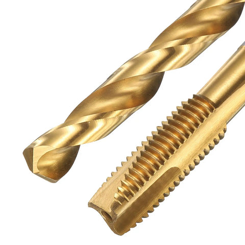 Tap And Drill Bit Set 5/16-24 UNF Right Hand Thread Tap And 6.9mm Titanium Coated HSS Drill Bit 6542 Tapping Tool Kit For DIY Metalworking And Pro Projects