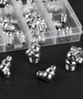 Must Have Heavy Duty 45 Piece Metric Grease Fittings Kit With M6 M8 M10 Straight And Angled Zerk Fittings For Hydraulic