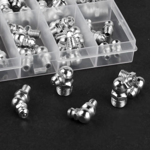 Must Have Heavy Duty 45 Piece Metric Grease Fittings Kit With M6 M8 M10 Straight And Angled Zerk Fittings For Hydraulic