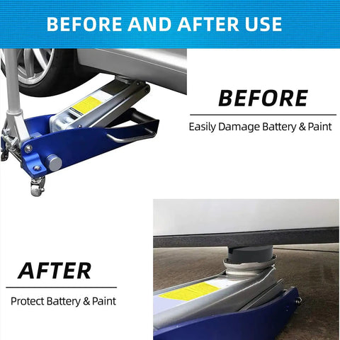 Universal Rubber Floor Jack Pad Set 2 Pack With Pinch Weld Jack Pad Adapter For Quick Jack Compatibility in use