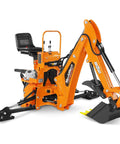 Eight Foot Digging Depth Tractor Backhoe Attachment Heavy Duty With Mechanical Thumb 15 Inch Bucket Self Contained Hydraulic System