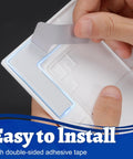 No Sweat Self Adhesive Drywall Access Panel 10 X 10 Inch Heavy Duty installation process showing adhesive tape being removed.