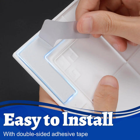 No Sweat Self Adhesive Drywall Access Panel 10 X 10 Inch Heavy Duty installation process showing adhesive tape being removed.