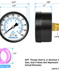 Well Pump Pressure Gauge 0-200 Psi, One Quarter Inch NPT, 2 Inch Dial Face, Back Mount for Air Compressor Regulator and Water Filter