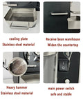 Cooling plate and main power switch of Heavy Duty Electric Coffee Roaster With Cooling Plate And Sampling Spoon 360 Degree Even Heating 600 Gram Batch For Peanuts And Soybeans Solid Build Bang For Your Buck.