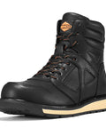 Steel Toe Work Boots For Men With Side Zipper, Water And Slip Resistant, All Day Comfort, Electrical Hazard Protection
