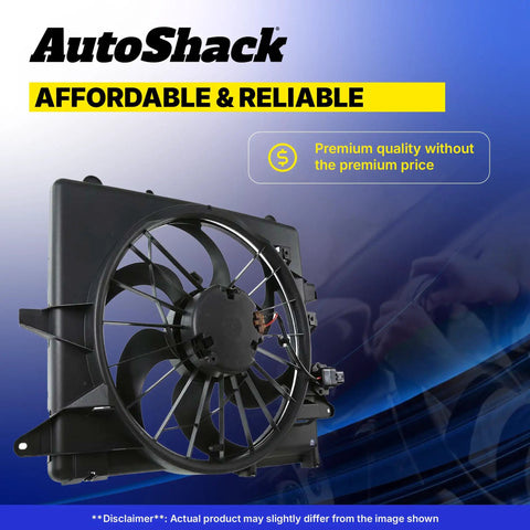 Straight Bolt Up Radiator Cooling Fan Assembly For Chevrolet Sonic 2012 To 2018 L4 1.8L black cooling fan with motor.