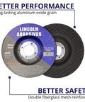 100 Pack Heavy Duty Aluminum Oxide Grinding Wheels For Angle Grinder Depressed Center T27 Discs Fiberglass Reinforced with Metal Steel.