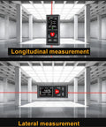 Dual Laser Rangefinder With Rechargeable Battery And Big Digital Screen Measuring Up To One Hundred Meters for longitudinal and lateral measurements.