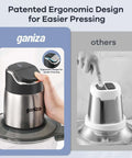 Food Processor Chopper And Meat Grinder With 2 Speed Settings and ergonomic button design in stainless steel.