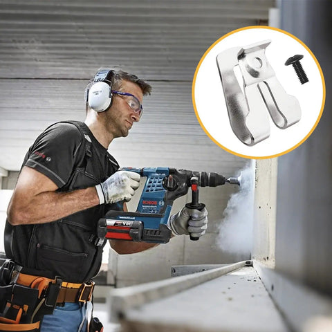 4 Pack Belt Hook Replacement Clips With Screws 636181001 633586002 For 18V Cordless Tools shown in use