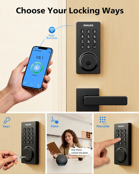 Top Shelf Wifi Smart Deadbolt With Built In Keypad And Sturdy Door Handle Top Notch App Control For Instant Remote Access And Custom Guest Permits Rock Solid Keyless Entry System For Modern Households