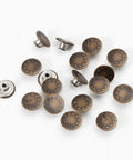 20 Sets Of 17mm Replacement Jeans Buttons Snap Kit With Metal Rivets For Jeans Denim Pants No Sew Button Replacement Durable Riveted Button Set For Quick Fixes shown on a white background.