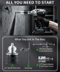 Half Inch Keyed Drill Chuck Adapter Kit For Impact Wrench And SDS Plus Includes contents and usage demonstration.