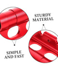 Close-up of red Fork Mount Bracket for Car Roof Racks with Quick Release, showing sturdy material and simple design features.