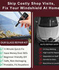 Image comparing Upgraded Windshield Repair Kit DIY Friendly Pro Grade 40ml Nano Glass Repair Fluid to auto repair shop services for fixing windshield cracks.