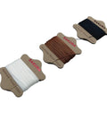 Three spools of waxed thread in white, brown, and black from Upholstery Repair Kit With 0.55mm Waxed Thread And Heavy Duty Needles For Leather Canvas.