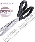 Scalloped Pinking Shears For Fabric And Dressmaking, Pro Grade Ultra Sharp Stainless Steel Zigzag Scissors, Handheld Anti Fray Edging For Quilting And Craft Projects, 7mm scalloped blade, 23.3 cm