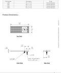 Technical drawing of Stainless Steel Glass Rinser With Side Spray 7 By 20 Inch, top, front, and side views with measurements.