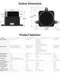 Dimensions and specifications of D500 Outdoor Lidar Kit For SLAM Navigation DTOF Scanning Laser Radar Sensor With ROS1 ROS2 Support