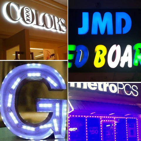LED Window Lights Kit Waterproof Storefront Lighting For Advertising And Signs 12V 5050 LED Strips 20 Feet Long White Brightness