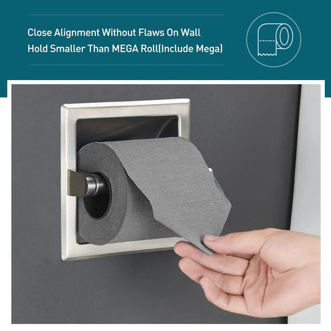 Recessed In Wall Toilet Paper Holder In Brushed Nickel Stainless Steel Toilet Tissue Dispenser With Mounting Bracket
