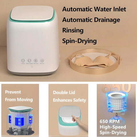Portable Washing Machine For Clothes And Underwear Smart Wash Technology Ultra Quiet Spin Washer Dryer Combo with automatic features.