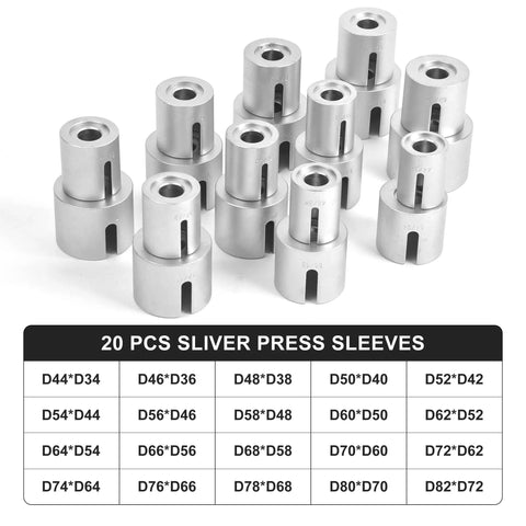 20 sleeves from 24 Piece Press And Pull Sleeve Kit For Wheel Bearings, Bushings And Seals, Universal Tool Set