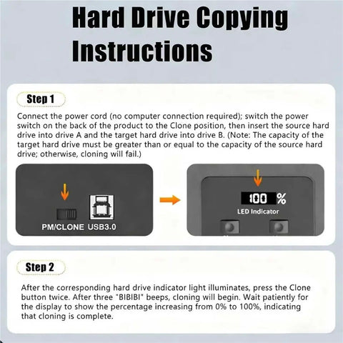 Hard Drive Copying Instructions for Five Bay External Hard Drive Enclosure Engineered To Flex Up To 120TB Capacity Featuring USB C Interface.
